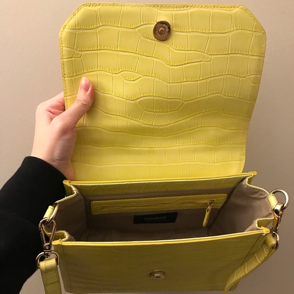 Lapalette Yellow Leather Crossbody Bag - Picture 4 of 7